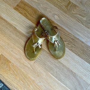 Jack Rogers Gold Jelly Flip Flops